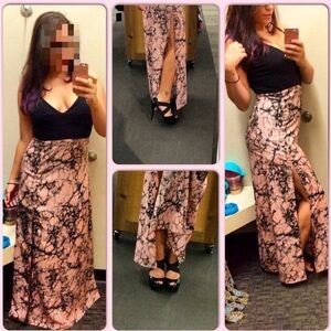 Elegant Pink and Black Women's Skirt